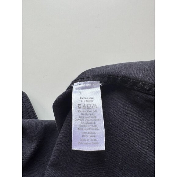 EVERLANE Midnight Navy Blue Cotton Canvas Cropped Utility Chore Jacket, Size XS - Picture 11 of 12